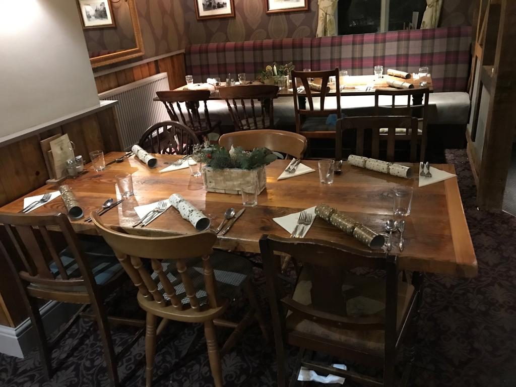 christmas dining area at The White Hart pub Iron Acton